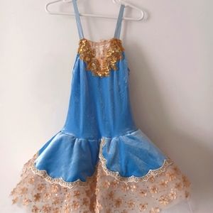 Girls blue and gold Ballerina costume